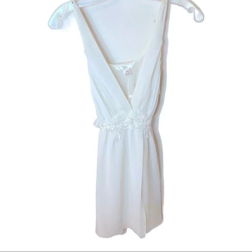 Flora Lace Embroidered Vintage Short Night Gown S Retro